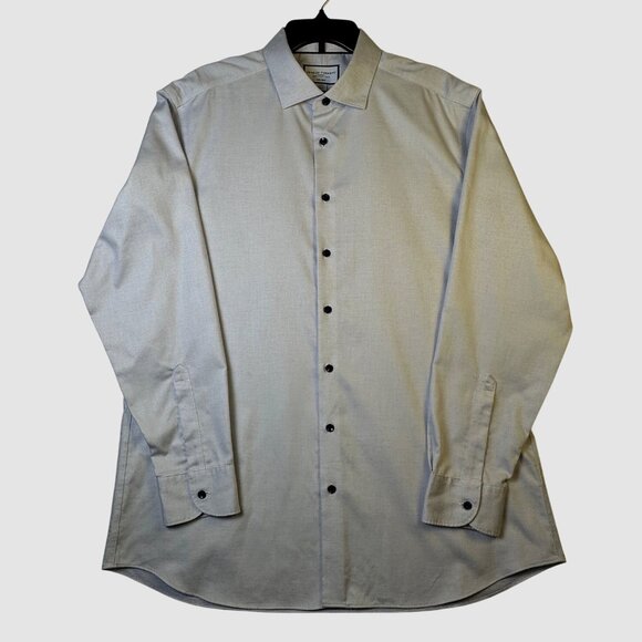 Charles Tyrwhitt Mens Slim Fit Non-Iron Dress Shirt Blue Dot 17.5/36 XL 44/91cm - Picture 1 of 11